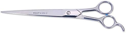 Wolff Grooming Shears - 9.0 to 10.0, Choose Straight, Curved, Bent Shank, Filipino Style (10.0 Straight)