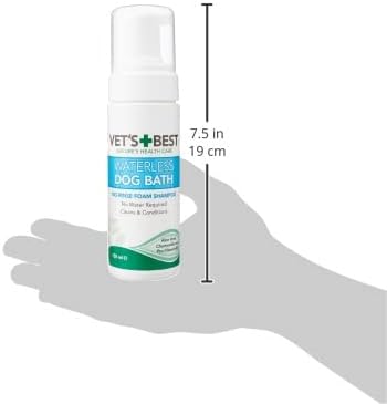 Vet's Best Waterless Dog Bath | No Rinse Dry Shampoo for Dogs | Natural Formula Refreshes Coat and Controls Odor Between Baths | 5 Ounces,White/Tans
