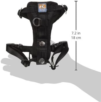 Kurgo Tru-Fit Smart Harness, Dog Harness, Pet Walking Harness, Quick Release Buckles, Front D-Ring for No Pull Training, Includes Dog Seat Belt Tether (Black, X-Small)
