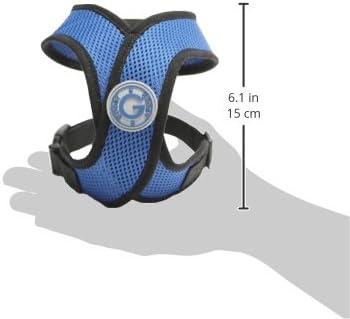 Gooby Comfort X Head in Harness - Blue, Small - No Pull Small Dog Harness, Patented Choke-Free X Frame - Perfect on The Go Dog Harness for Medium Dogs No Pull or Small Dogs for Indoor and Outdoor Use