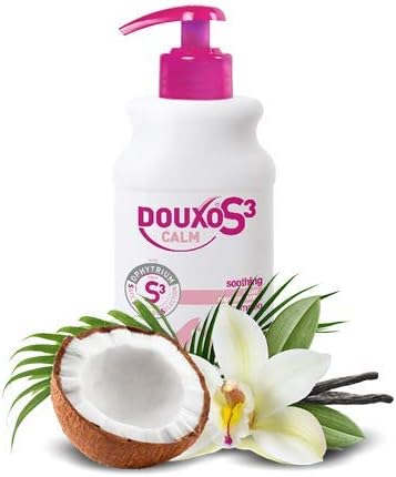 DOUXO S3 Calm Itch Relief Dog and Cat Shampoo - Hypoallergenic Fragrance - for Itchy or Irritated Skin - Veterinary Recommended and Clinically Proven - Safe Skincare Selection - 200ml