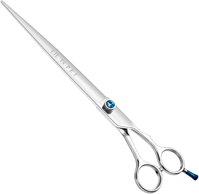 LILYS PET HIGH-END SERIES 7" or 8" or 9" or 10" Japanese 440C Stainless steel Professional Pet Grooming Cutting Scissors With Beautiful Blue Screw (10")