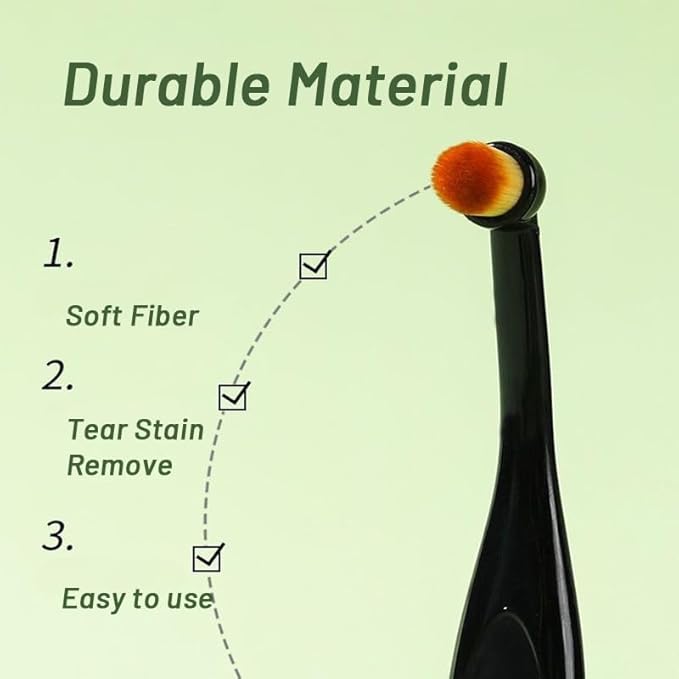 Dog and Cat Eye Powder Brush - 4 Pack Tear Stain Remover Brush with Washable Fiber Ergonomic Handle (4 Pack)