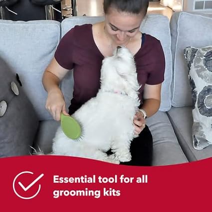 Coastal Pet Safari Wire Pin Brush - No-Slip Plastic Handle for Short and Long Pet Hair - 9.25" x 2.5" Compatible Grooming Tool