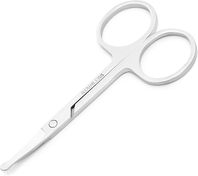 3.5 Inch Silent Pet Grooming Tiny Safety Scissors for Cats & Dogs - Quiet Alternative to Electric Clippers for Sensitive Pets (Silver/Golden/Rose Gold-Curved)