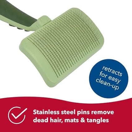 Coastal Pet Safari Dog Self-Cleaning Slicker Brush - Dog Deshedding Brush - Prevents Mats and Tangled Hair - For Dogs with Short or Long Hair - Small - 7" x 3.6"