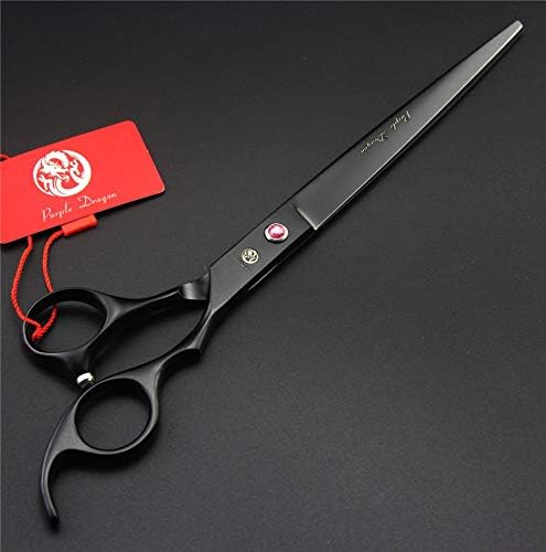 Purple Dragon 8.0 inch Black Professional Pet Grooming Scissors,Dog Straight Shear, Thinning/Blending Scissor & Curved Shear with Bag (Black)