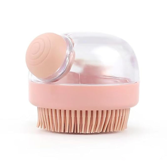 Pet Bath Brush with Soap Dispenser.Dog Bath Brush. Pet Bathing Brush.Cat and Dog Bath Special Silicone Bath Brush, Suitable for Short and Long-Haired Dogs and Cats Shower (Pink)