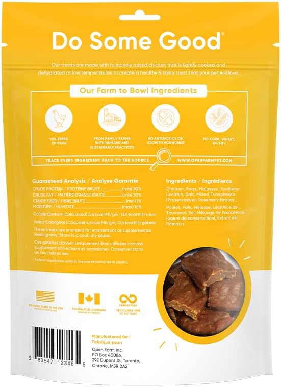 Open Farm Grain-Free Dehydrated Chicken Dog Treats 4.5 Ounces