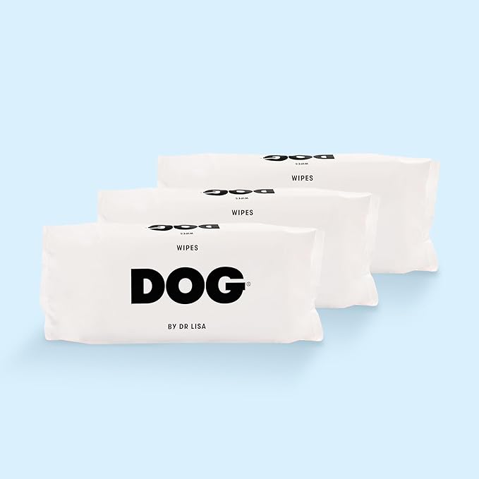 DOG by Dr Lisa - Dog Wipes - Plant-Based, Natural Bathing Wipes for Dogs - Made from 100% Compostable Bamboo - Vet-Created - Vegan, Non-Toxic - 240 Count