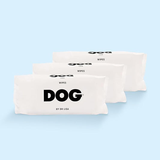 DOG by Dr Lisa - Dog Wipes - Plant-Based, Natural Bathing Wipes for Dogs - Made from 100% Compostable Bamboo - Vet-Created - Vegan, Non-Toxic - 240 Count