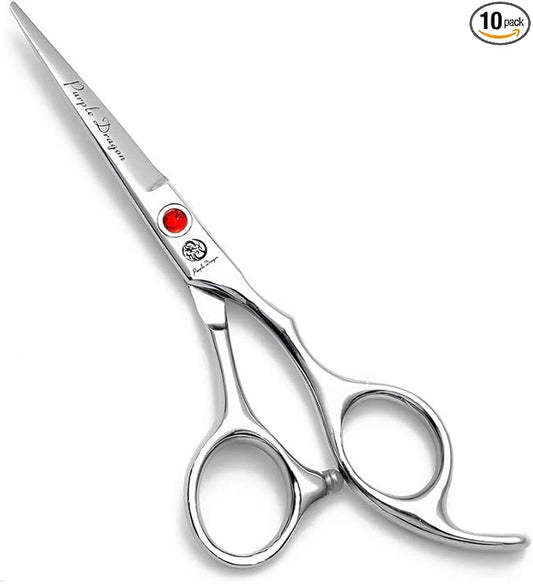 Purple Dragon 4“/5"/5.5"/6"/6.5"/7"/7.5"/8"/9"/10" Sharp Edge Salon Hair Cutting Shears - Pet/Dog Grooming Scissors with Bag - Perfect for Barber or Pet Groomer