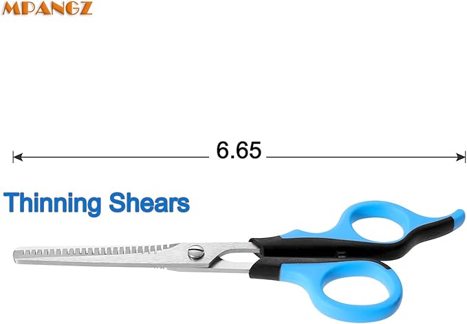 6.65" Pet Grooming Scissors, Professional Thinning Shears for Cat and Small Dogs' Faces and Eyes, 23 Teeth Stainless Steel Blender Scissors for Cats, Animal Face, Ear and Paw Hair