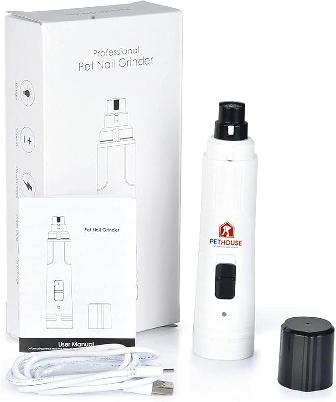 Pet Nail Grinder for Small-Breed Canines: Dog Nail Trimmer with Speed Adjustment, Safe Dog Nail Clippers, Automatic Dog Nail Trimmer, and Quiet Cat Nail File in All-Inclusive Durable Chassis