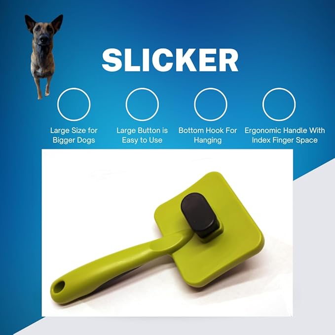 Dog Grooming Brushes Brush Kit Set Undercoat Rake and Self Cleaning Gentle Slicker Brush Non Shedding Detangling Matted Hair Long Haired Double Coated Large Dogs