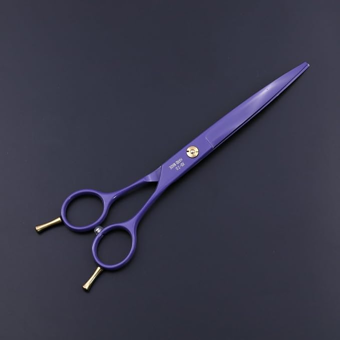 Purple Dragon 7.0 inch Professional Dog Grooming Hair Cutting Scissor &Curved Scissor&Chunker Shear Kit with Bag - for Pet Groomer or Family DIY Pet Use