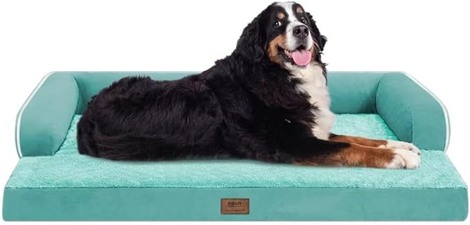 Large Dog Bed Orthopedic Washable, Orthopedic Dog Bed with Removable Bolsters, Washable Dog Beds for Large Dogs, Waterproof Pet Beds and Non-Slip Bottom, Extra Aqua Blue XXXLarge Dog Bed