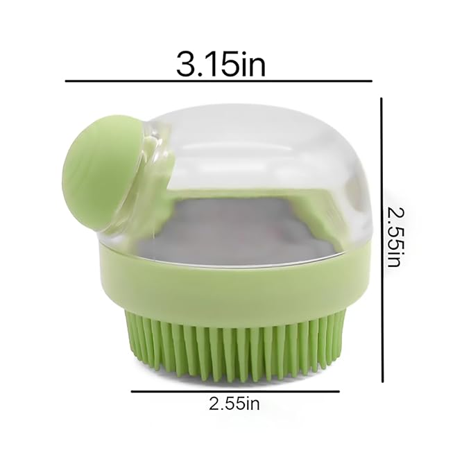 Pet Bath Brush with Soap Dispenser.Dog Bath Brush. Pet Bathing Brush.Cat and Dog Bath Special Silicone Bath Brush, Suitable for Short and Long-Haired Dogs and Cats Shower (Green)
