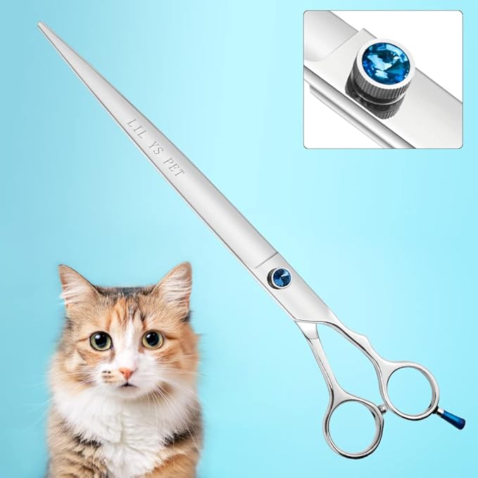 LILYS PET HIGH-END SERIES 7" or 8" or 9" or 10" Japanese 440C Stainless steel Professional Pet Grooming Cutting Scissors With Beautiful Blue Screw (10")