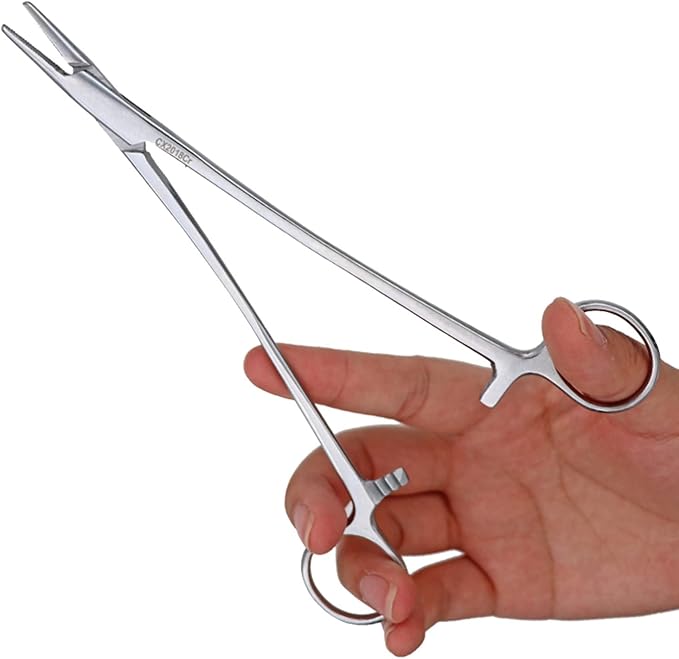 WYSUMMER Stainless Steel Dog Cat Pet Forceps Scissors Ear Hair Clamp Fishing Scissors Tools (18CM straight)