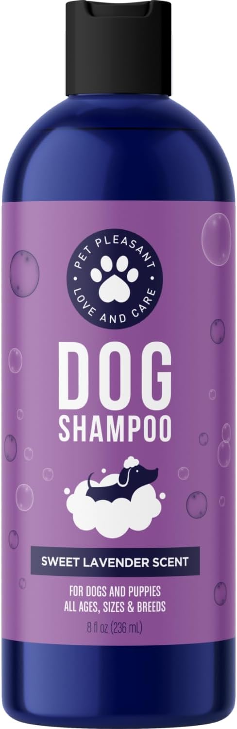 Soothing Oatmeal Shampoo for Dogs - Cleansing and Moisturizing Aloe & Oatmeal Dog Shampoo for Smelly Dogs of all Ages & Breeds - Gentle Sulfate and Paraben Free Dog Wash Made in USA (Lavender Vanilla)