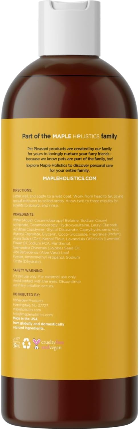 Soothing Oatmeal Shampoo for Dogs - Cleansing and Moisturizing Aloe & Oatmeal Dog Shampoo for Smelly Dogs of all Ages & Breeds - Gentle Sulfate and Paraben Free Dog Wash Made in USA (Sweet Cherry)