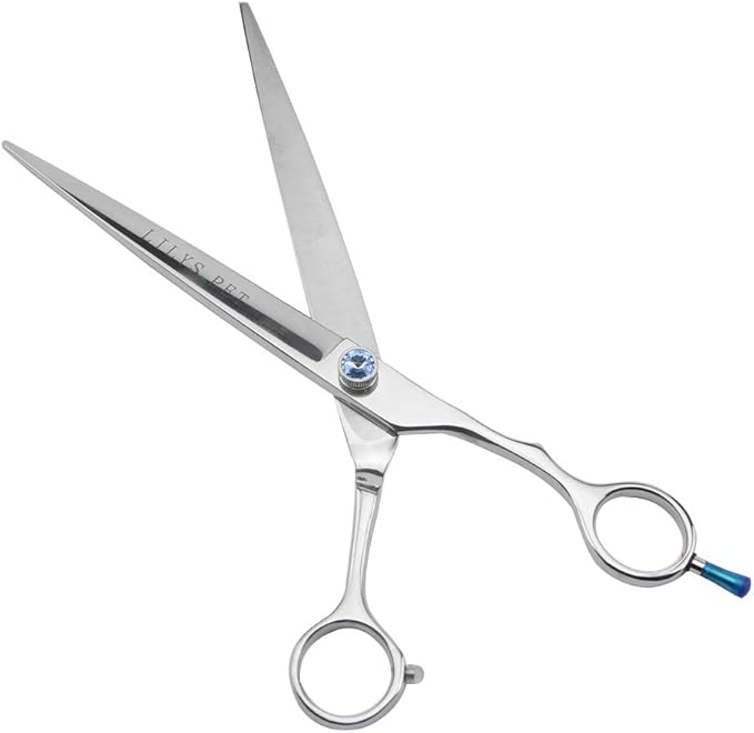 LILYS PET HIGH-END SERIES 7" or 8" or 9" or 10" Japanese 440C Stainless steel Professional Pet Grooming Cutting Scissors With Beautiful Blue Screw (9")