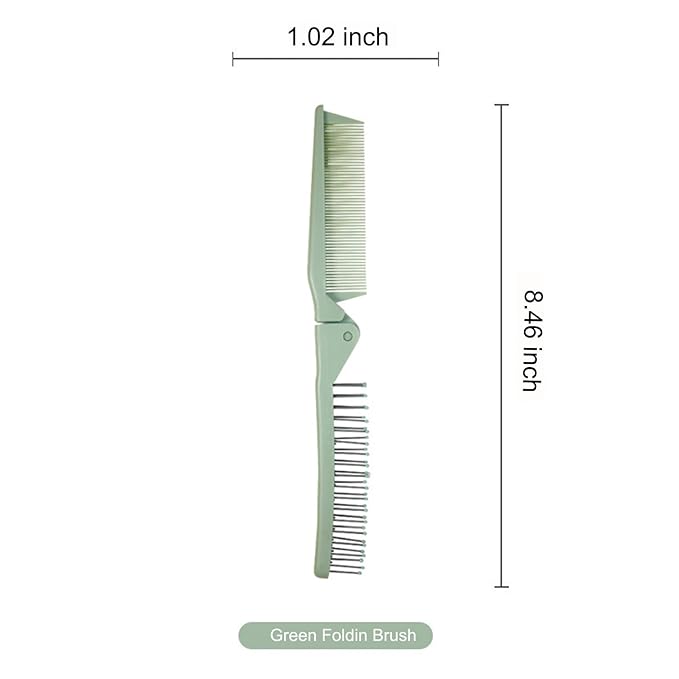 Folding Small Dog Grooming Brush - Perfect for Shih Tzus, Yorkies, and Maltipoos - Ideal Puppy Hair Brushes for Maltese and Small Breeds(Green)