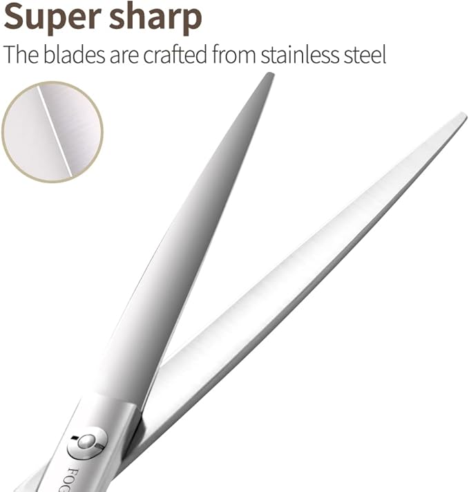 Professional Dog Grooming Scissors - Straight 7.0'' Dog Grooming Shears for Cutting Thick Hair, Small to Medium Pets, Cats (7.0 In, Straight)