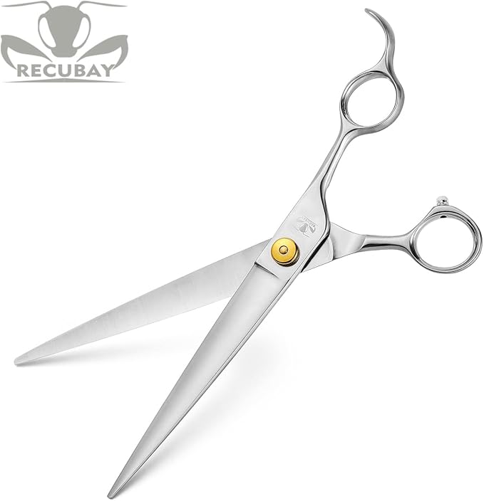 Gold Mantis Professional Dog Shears,8.0" Straight Shear For Thick Long Hair Large Dog Cat