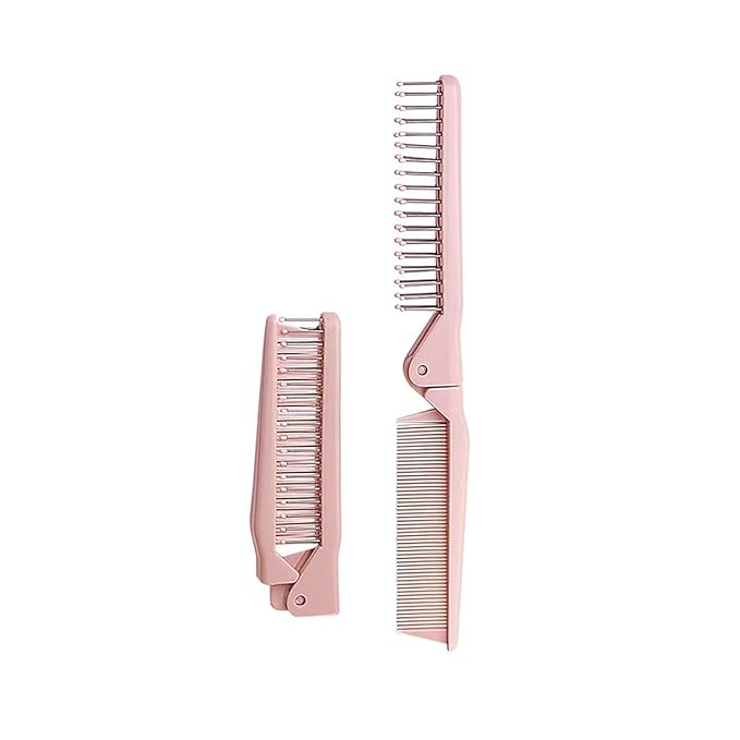 Folding Small Dog Grooming Brush - Perfect for Shih Tzus, Yorkies, and Maltipoos - Ideal Puppy Hair Brushes for Maltese and Small Breeds(Pink)