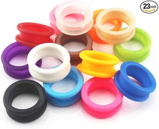 23pcs Soft Silicone Scissors Finger Rings Grips Inserts Shears Thumb Inserts Grooming Scissors Ring Finger Protector For Barber Dog Hair Cutting Scissor Accessories