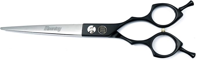 Moontay 6.5" Professional Pet Grooming Scissor, Dog Cat Grooming Shear/Scissor Fur Cutting Shear with Double Finger Rests, 440C Japanese Stainless Steel Grooming Scissor, Black