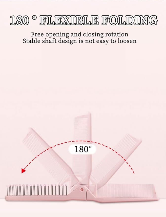 Folding Small Dog Grooming Brush - Perfect for Shih Tzus, Yorkies, and Maltipoos - Ideal Puppy Hair Brushes for Maltese and Small Breeds(Pink)