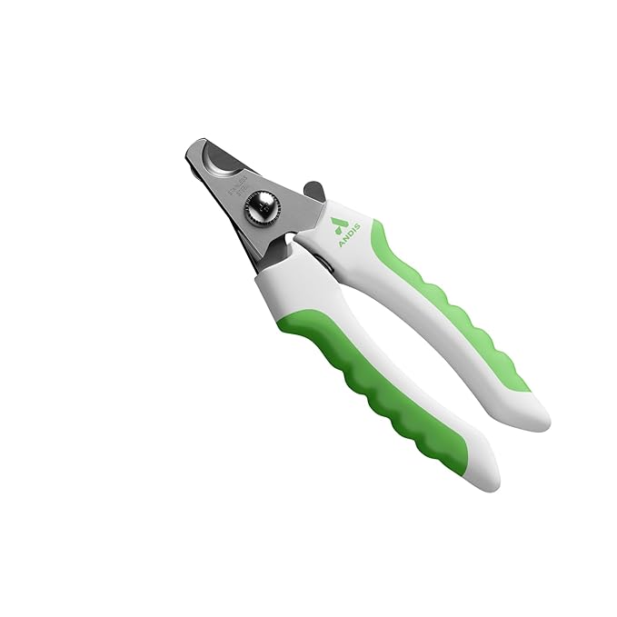 Andis 68575 Animal Nail Cutter for Small Breeds - Stainless Steel Blades with Sharp Efficiency - Designed for Repeated Use & Recommended by Pet Trainers – Medium Size & White/Green