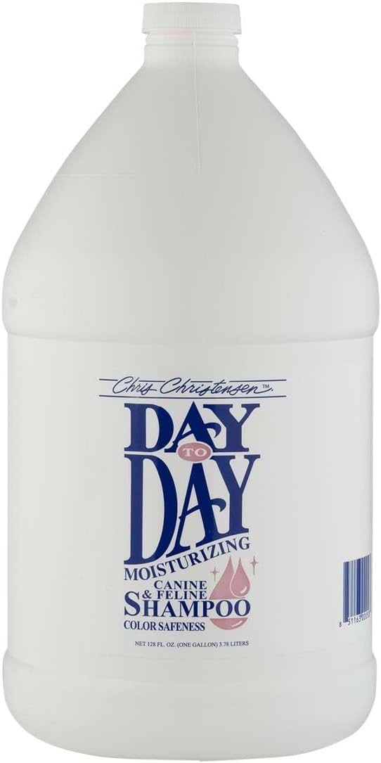 Chris Christensen Day to Day Ultra Concentrated Dog Shampoo, Makes up to 8 Bottles, Groom Like a Professional, Moisturizing, All Coat Types, for Daily Use, Made in USA, 1 Gallon