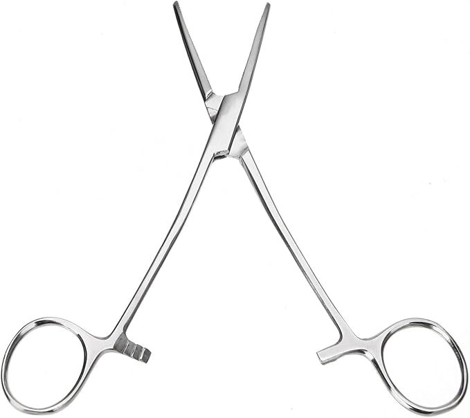 WYSUMMER Stainless Steel Dog Cat Pet Forceps Scissors Ear Hair Clamp Fishing Scissors Tools (18CM straight)