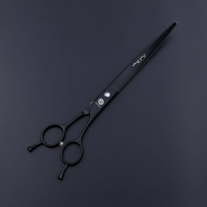 Purple Dragon 8.0 inch Professional Dog Grooming Hair Cutting Scissor &Curved Scissor&Chunker Shear Kit with Bag - for Pet Groomer or Family DIY Pet Use