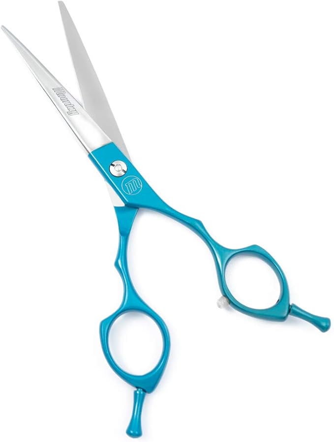 Moontay 6.5" Professional Pet Grooming Scissor, Dog Cat Grooming Shear/Scissor Fur Cutting Shear with Double Finger Rests, 440C Japanese Stainless Steel Grooming Scissor, Blue