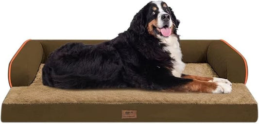 Orthopedic Large Dog Bed Washable: Brown Large Size Dog Beds with Removable Washable Cover, XXXL Large Orthopedic Dog Beds for Big Pet Dogs