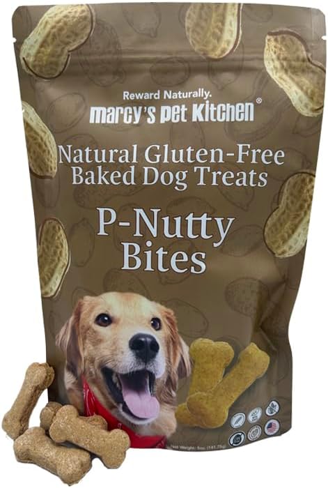 Marcy's Pet Kitchen- All Natural, Crunchy, Peanut Butter Dog Treats - Vet Approved- Homemade - Vegan, Gluten Free, Human Grade Ingredients - Crunchy-Made in The USA, Healthy Peanut Butter Dog Treats