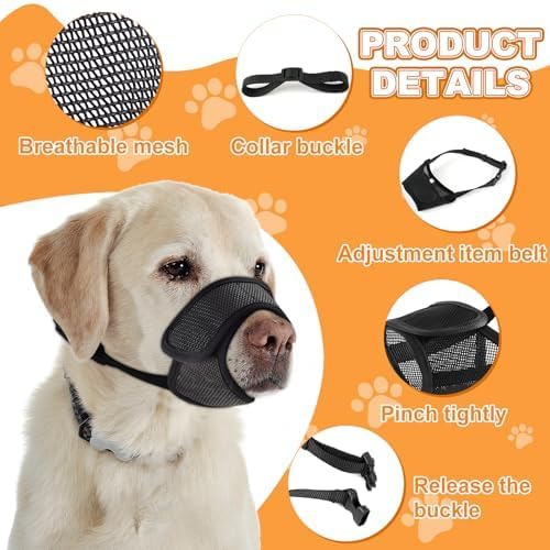 Dog Mouth, Soft Mesh Mouth for Small, Medium and Large Dogs, Anti-Biting Barking Chewing, Breathable Drinking Adjustable Cleaning, for German Shepherd Husky Labrador Retriever (Blue) (XL)