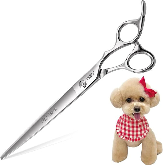 Professional Dog Grooming Scissors - Straight 7.0'' Dog Grooming Shears for Cutting Thick Hair, Small to Medium Pets, Cats (7.0 In, Straight)