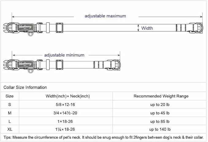 Blueberry Pet 3M Reflective Dog Collars | Adjustable Dog Collar w/Multi-Colored Stripe - Azure Blue and Raspberry Red | Nylon Pet Collars for Dogs & Refflective Dog Collar for Large Dogs