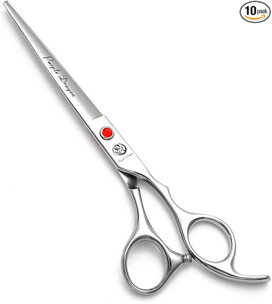 Purple Dragon 4“/5"/5.5"/6"/6.5"/7"/7.5"/8"/9"/10" Sharp Edge Salon Hair Cutting Shears - Pet/Dog Grooming Scissors with Bag - Perfect for Barber or Pet Groomer
