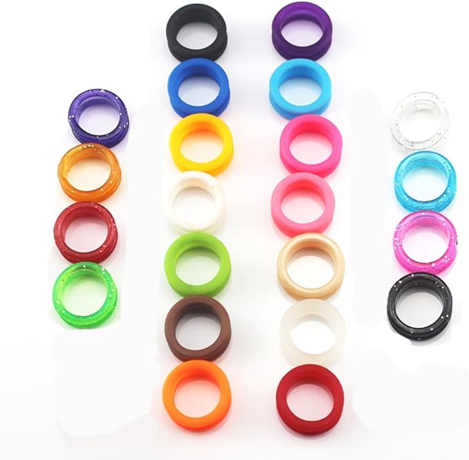 23pcs Soft Silicone Scissors Finger Rings Grips Inserts Shears Thumb Inserts Grooming Scissors Ring Finger Protector For Barber Dog Hair Cutting Scissor Accessories