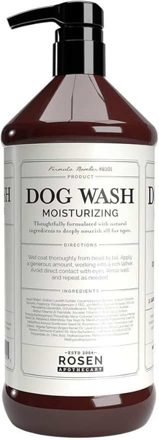 5-in-1 Moisturizing Dog Wash & Grooming Brush Set - Made with Naturally Derived Ingredients to Cleanse, Soothe, Deodorize, and Soften The Skin and Coat