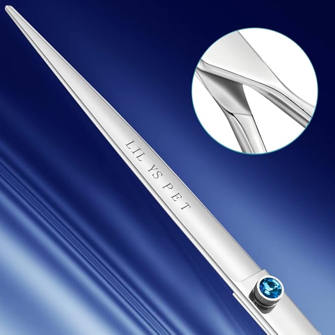 LILYS PET HIGH-END SERIES 7" or 8" or 9" or 10" Japanese 440C Stainless steel Professional Pet Grooming Cutting Scissors With Beautiful Blue Screw (10")