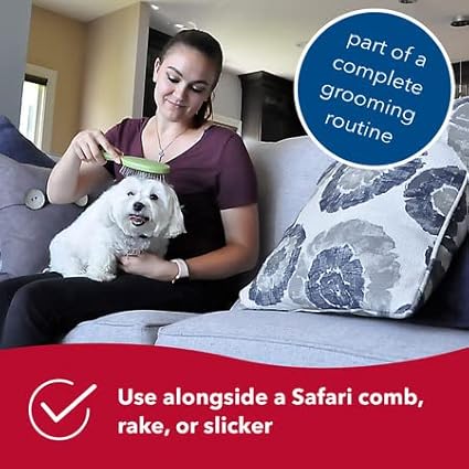 Coastal Pet Safari Wire Pin Brush - No-Slip Plastic Handle for Short and Long Pet Hair - 9.25" x 2.5" Compatible Grooming Tool