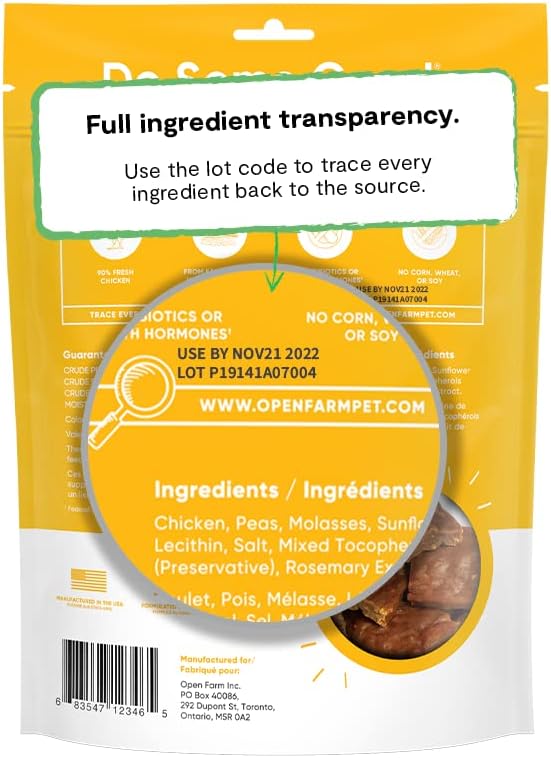 Open Farm Grain-Free Dehydrated Chicken Dog Treats 4.5 Ounces